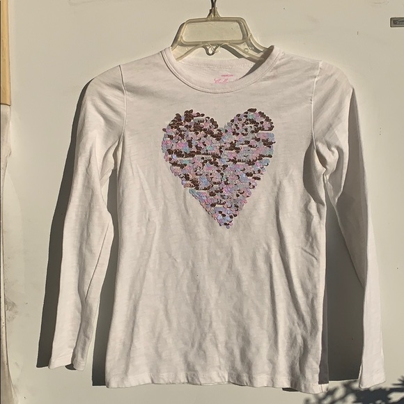 **SOLD** Crewcuts T-shirt with sequence heart - Picture 1 of 5